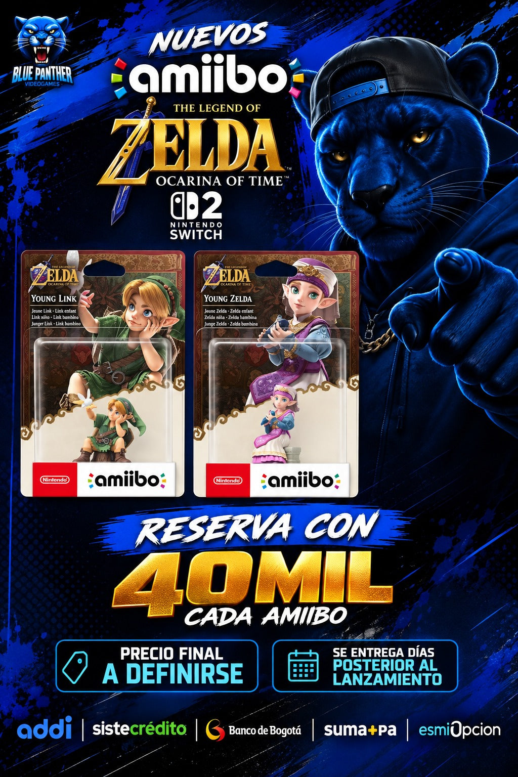 Reserva : Amiibo The Legend of Zelda: Ocarina of Time – Young Link / Young Zelda – Nintendo Switch 2 ( Más info leer descripción)