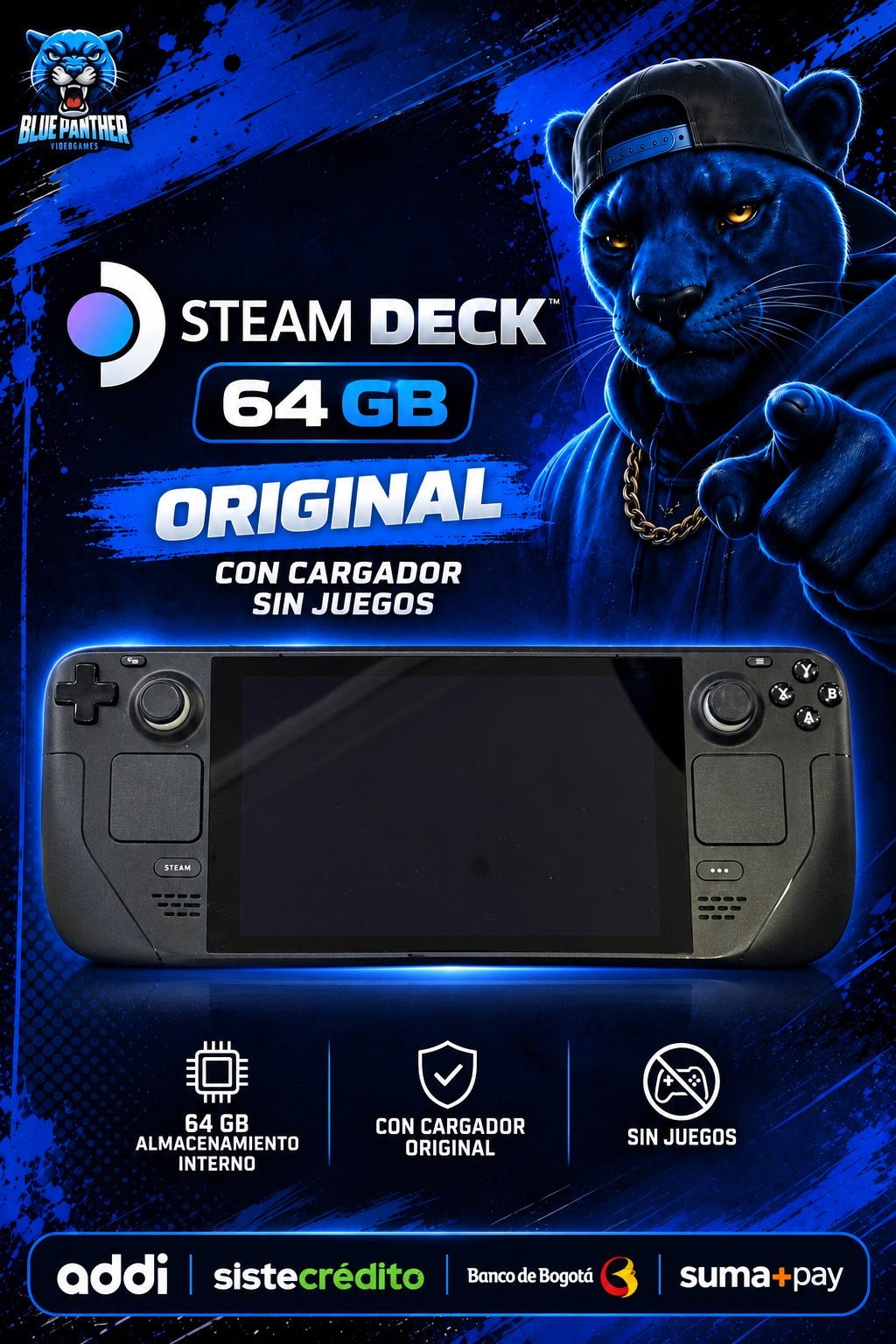 Steam Deck 64GB Original – Con Cargador | Sin Juegos