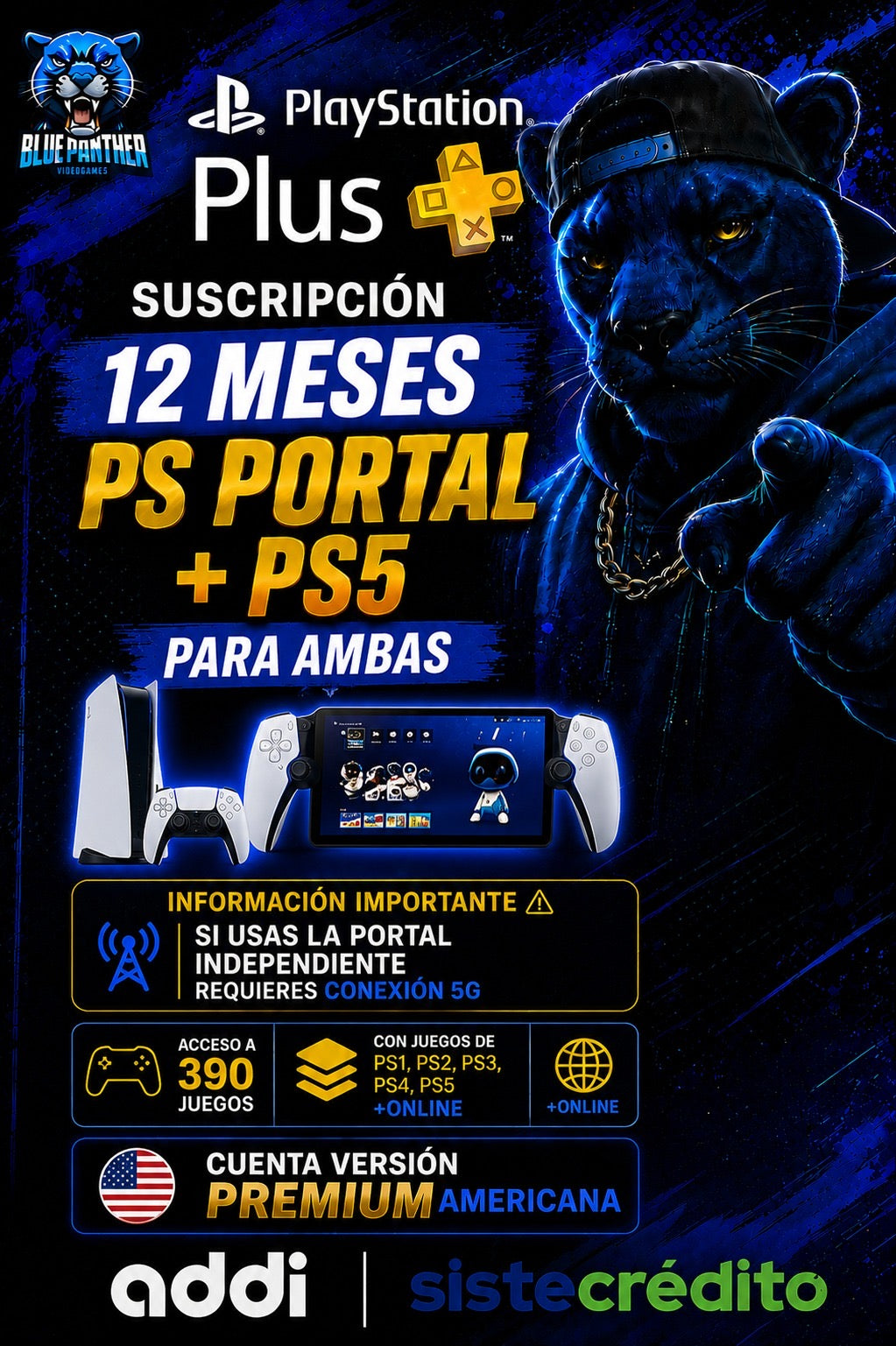 PlayStation Plus Deluxe 12 Meses - PS Portal + PS5 Online