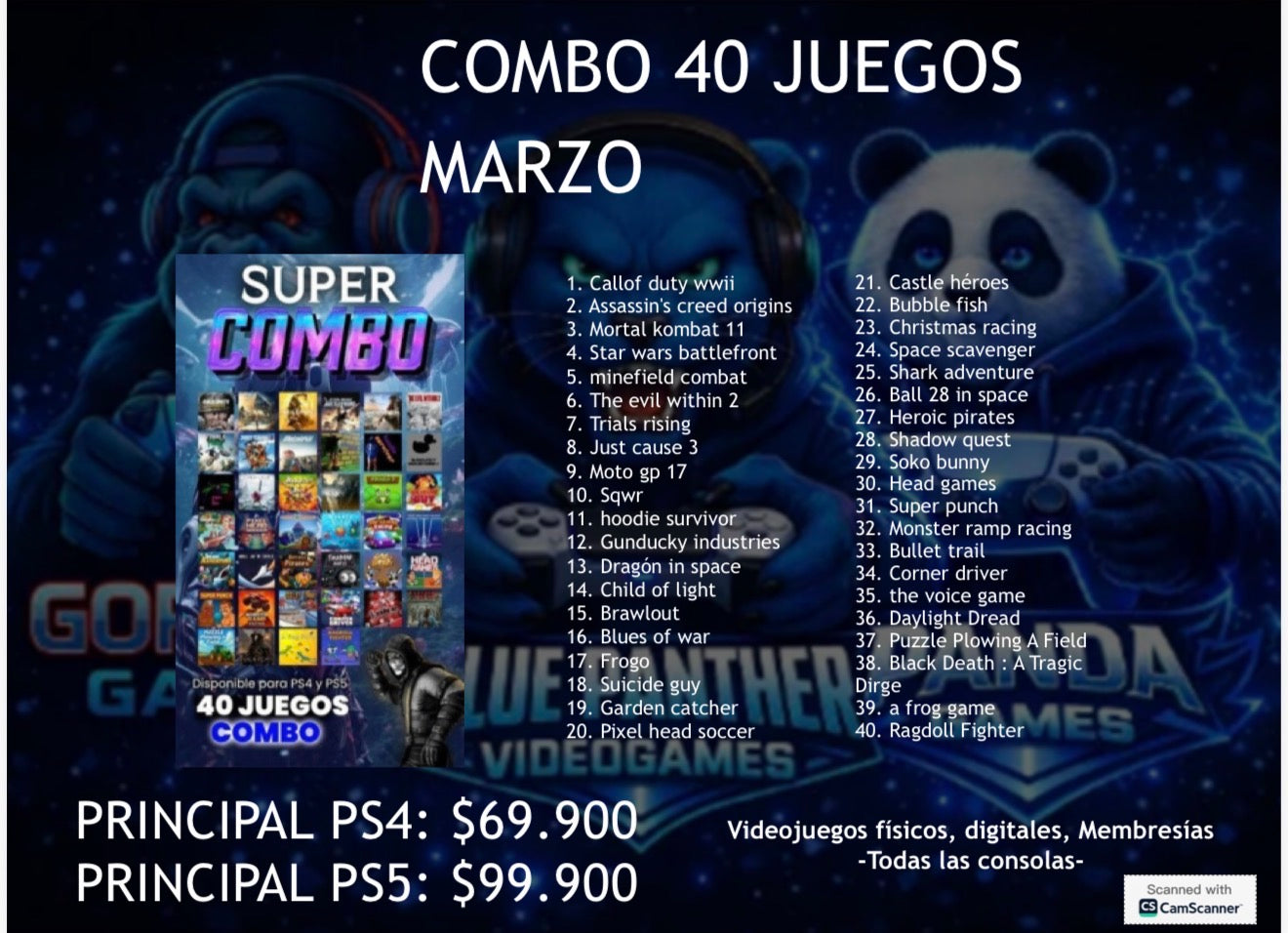 Combo Juegos Digitales Ps5