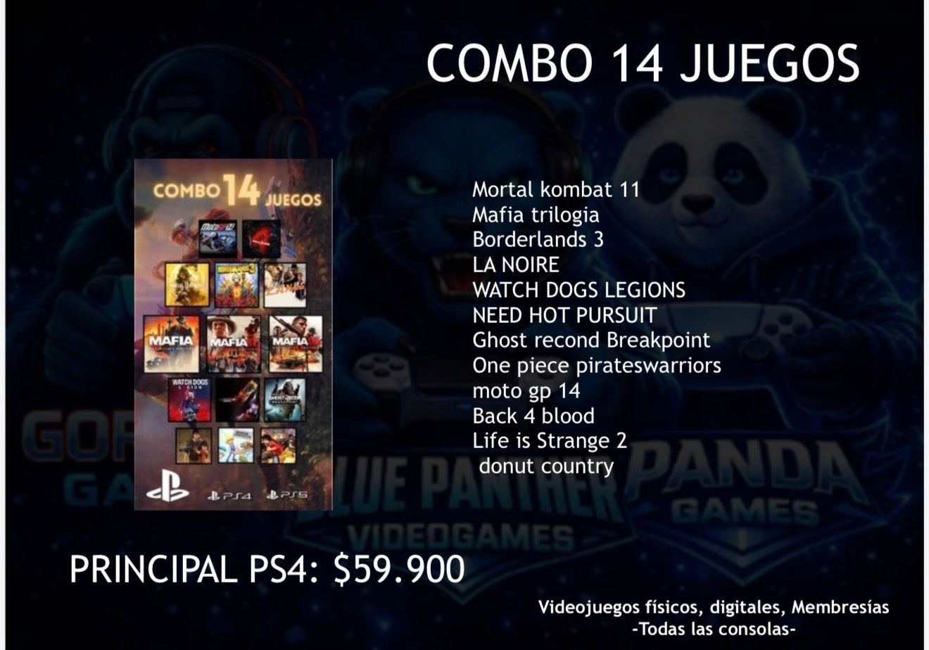 Combo 14 Juegos Digital PS4