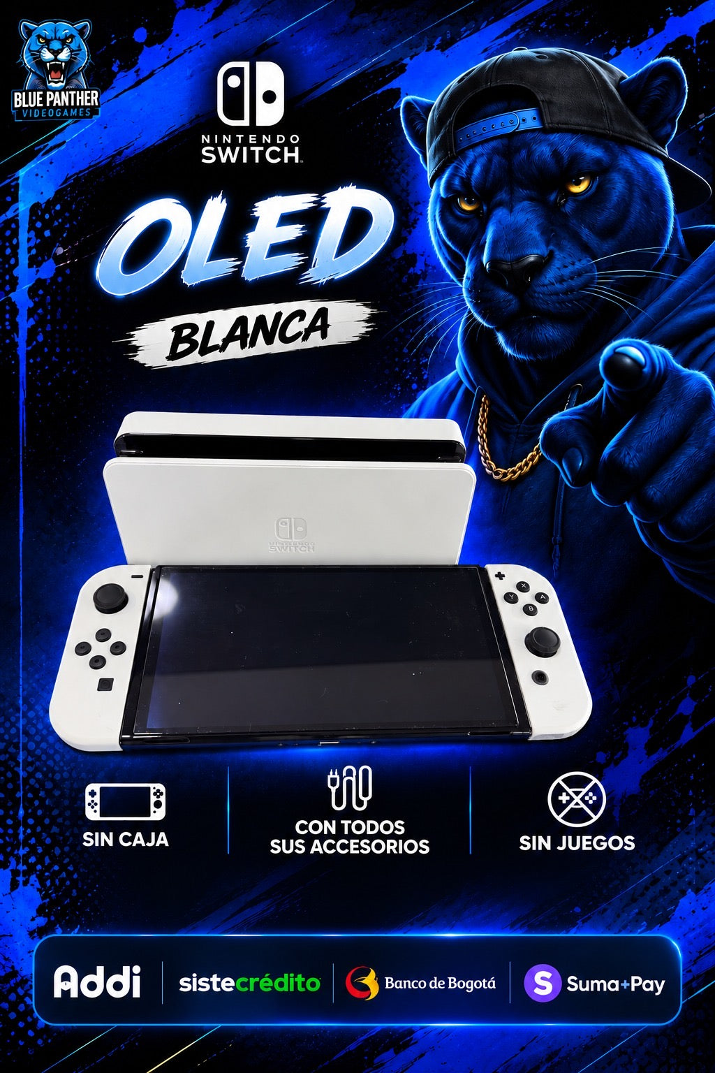 Nintendo Switch OLED Blanca – Con Todos Sus Accesorios | Sin Juegos usada