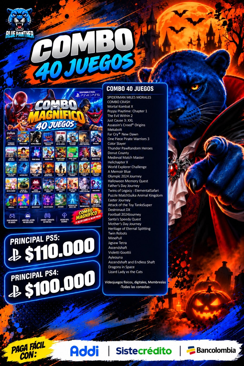 COMBO 40 JUEGOS DIGITALES PS4 Y PS5 | CUENTA PRINCIPAL