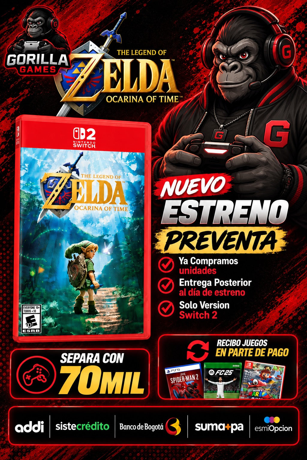 The Legend of Zelda: Ocarina of Time – Nintendo Switch 2 | Preventa– Juego para Nintendo Switch 2 ( más información leer descripción)