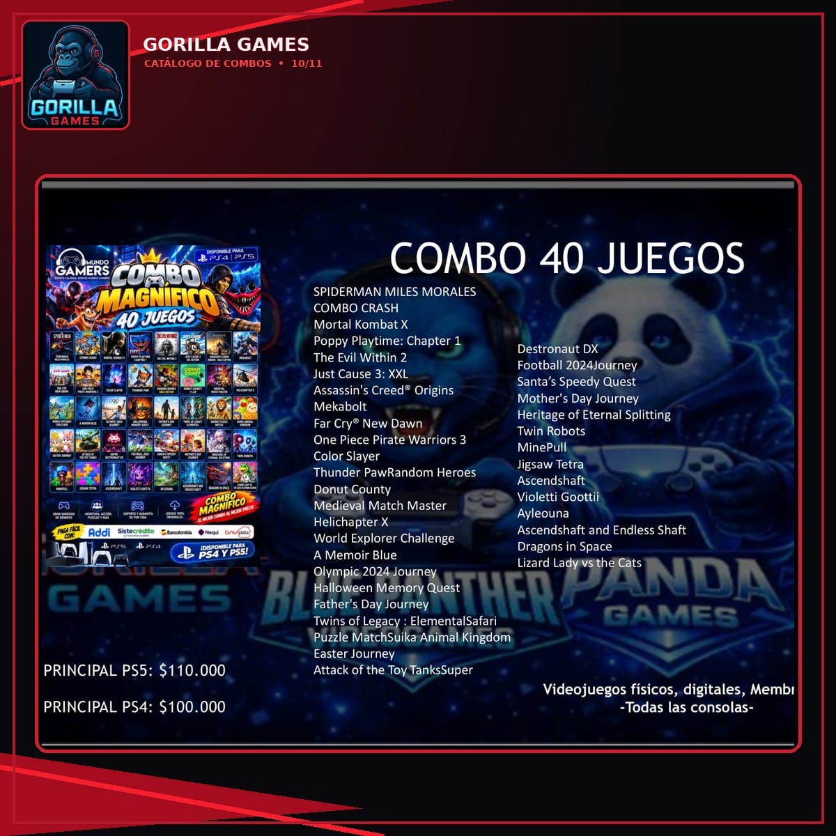 Combo 40 Juegos principal Ps5- Ps4( más info en la descripción)