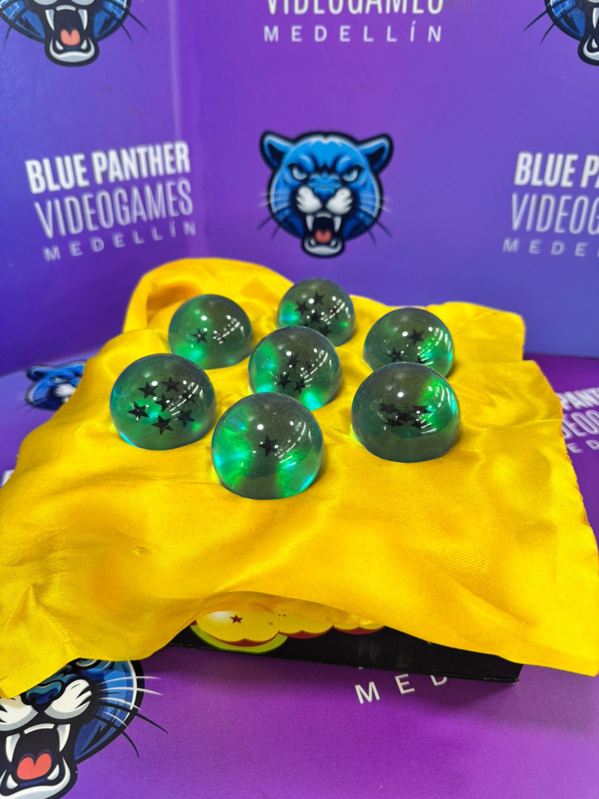 esferas dragon ball medianas azul x7