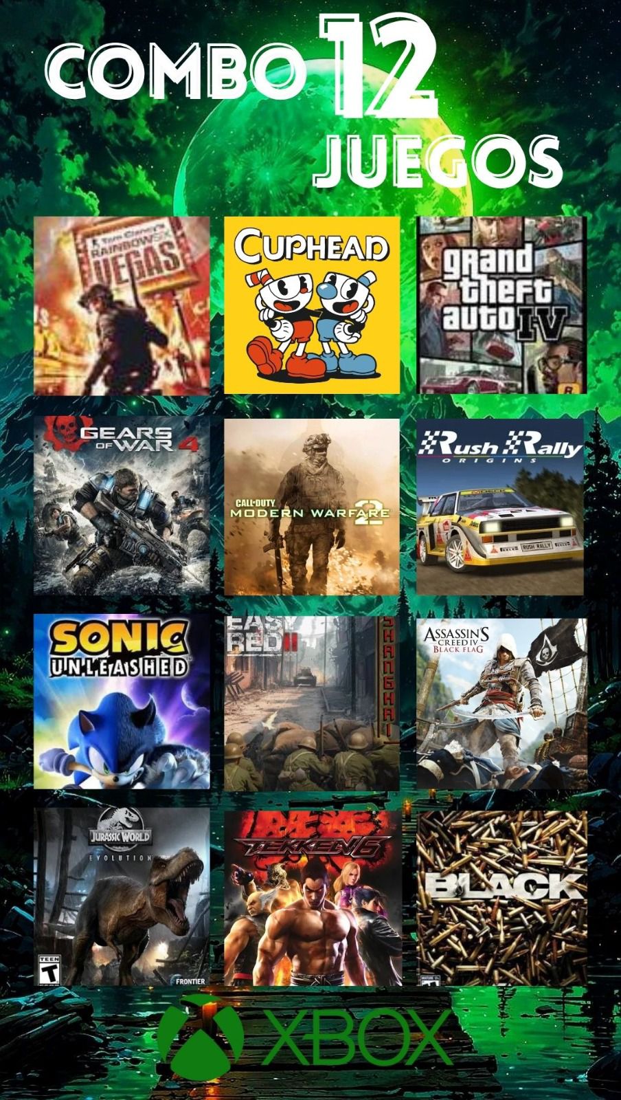 Combo 1 x 12 juegos digitales para Xbox one - Xbox series X y S