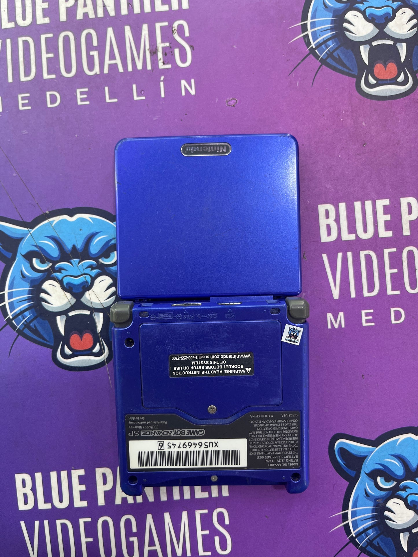 Game Boy Advance SP  001 azul con cargador