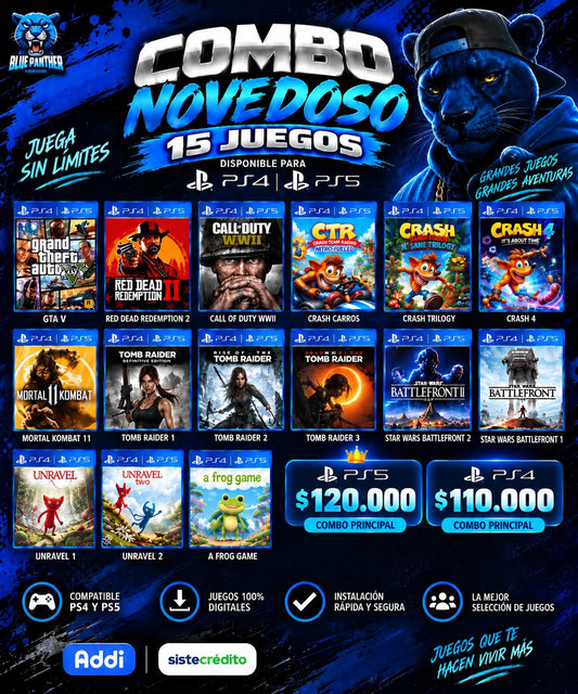 Combo Novedoso 15 juegos principal Ps5- Ps4( más info en la descripción)
