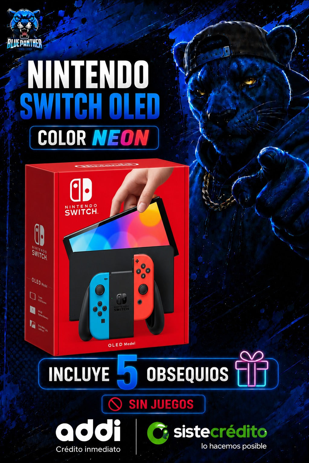 Nintendo Switch Oled Color Neón Usada sin juegos con 5 obsequios