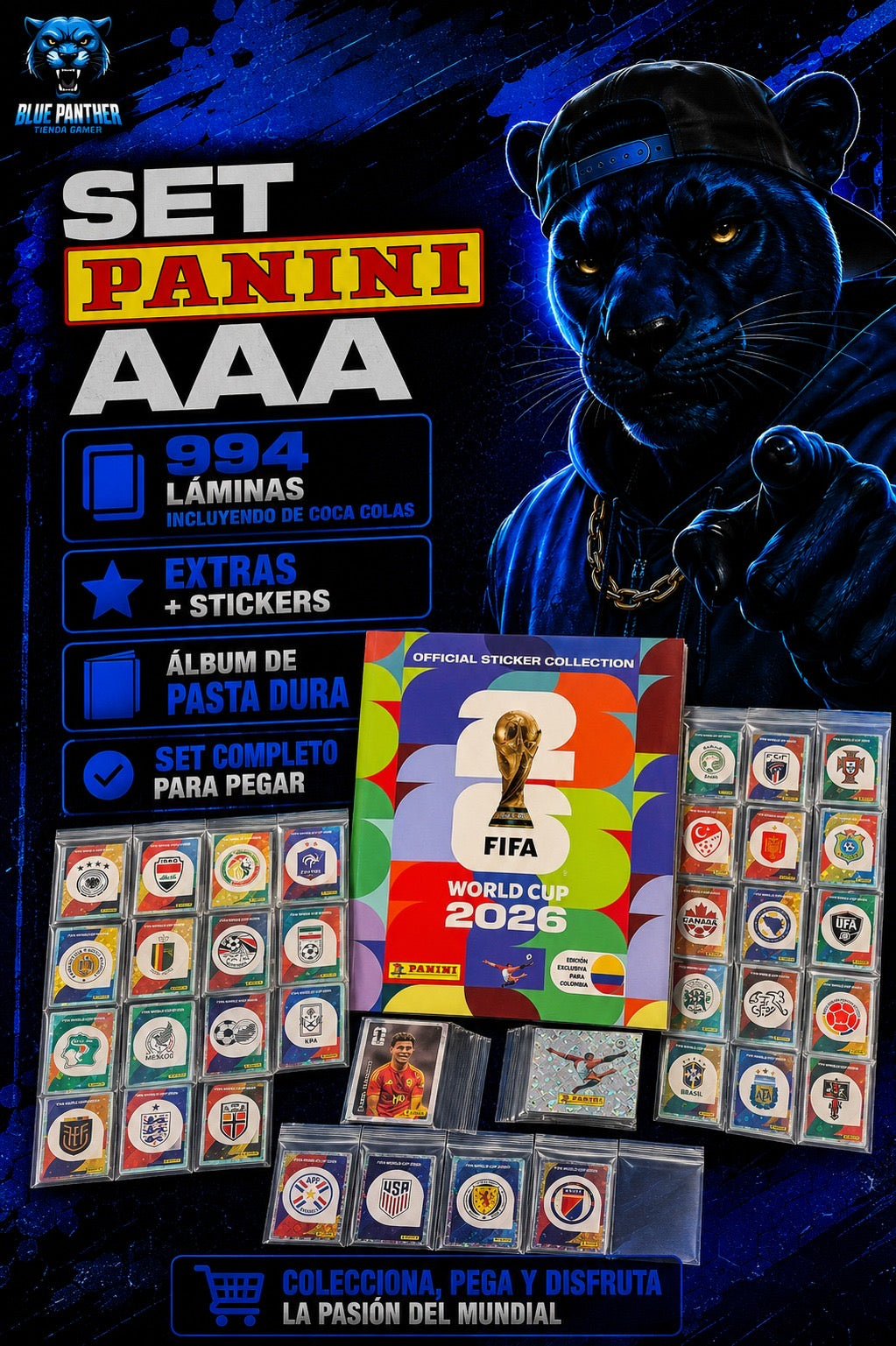 Panini Set Completo Triple AAA con álbum pasta dura original