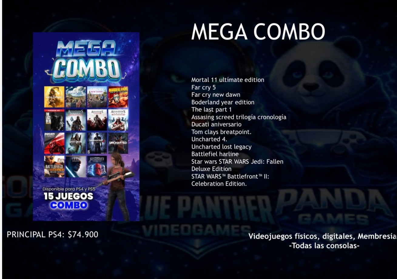Combo 15 Juegod ( Mega Combo) Digital Ps4