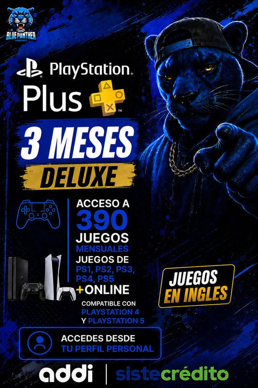PlayStation Plus 3 Meses Deluxe – 390 Juegos + Online | PS4 y PS5 Juegos Inglés