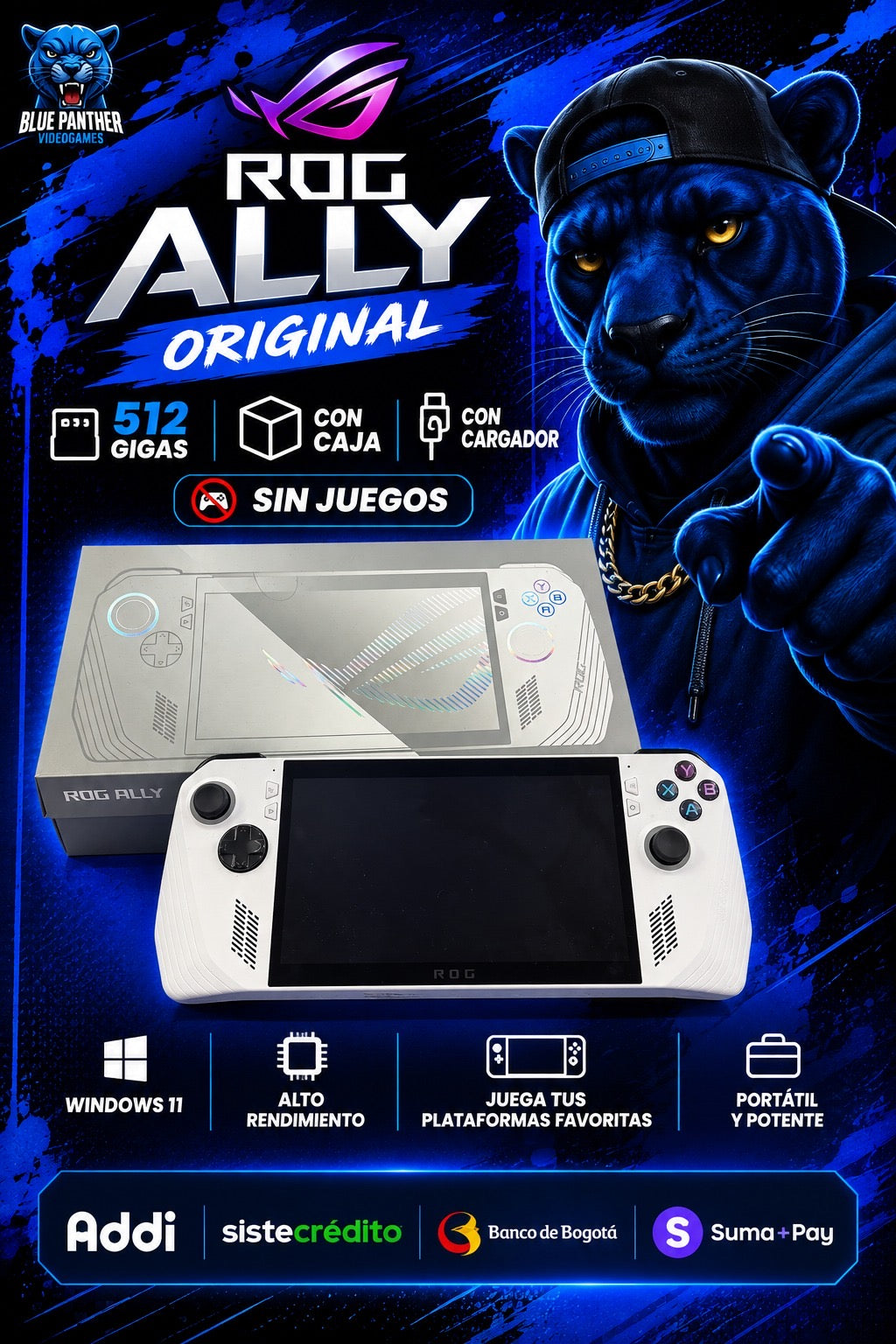 ASUS ROG Ally Original 512 GB — Con Caja y Cargador