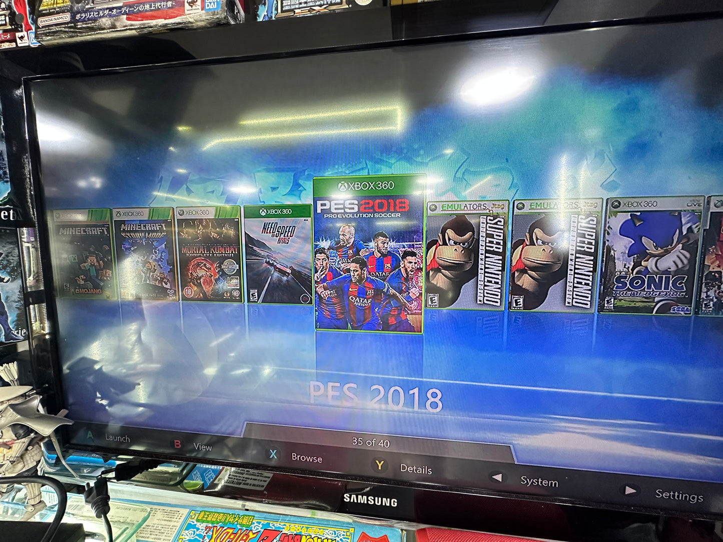 Xbox 360 parche 5 , control, cables, 40 juegos usada