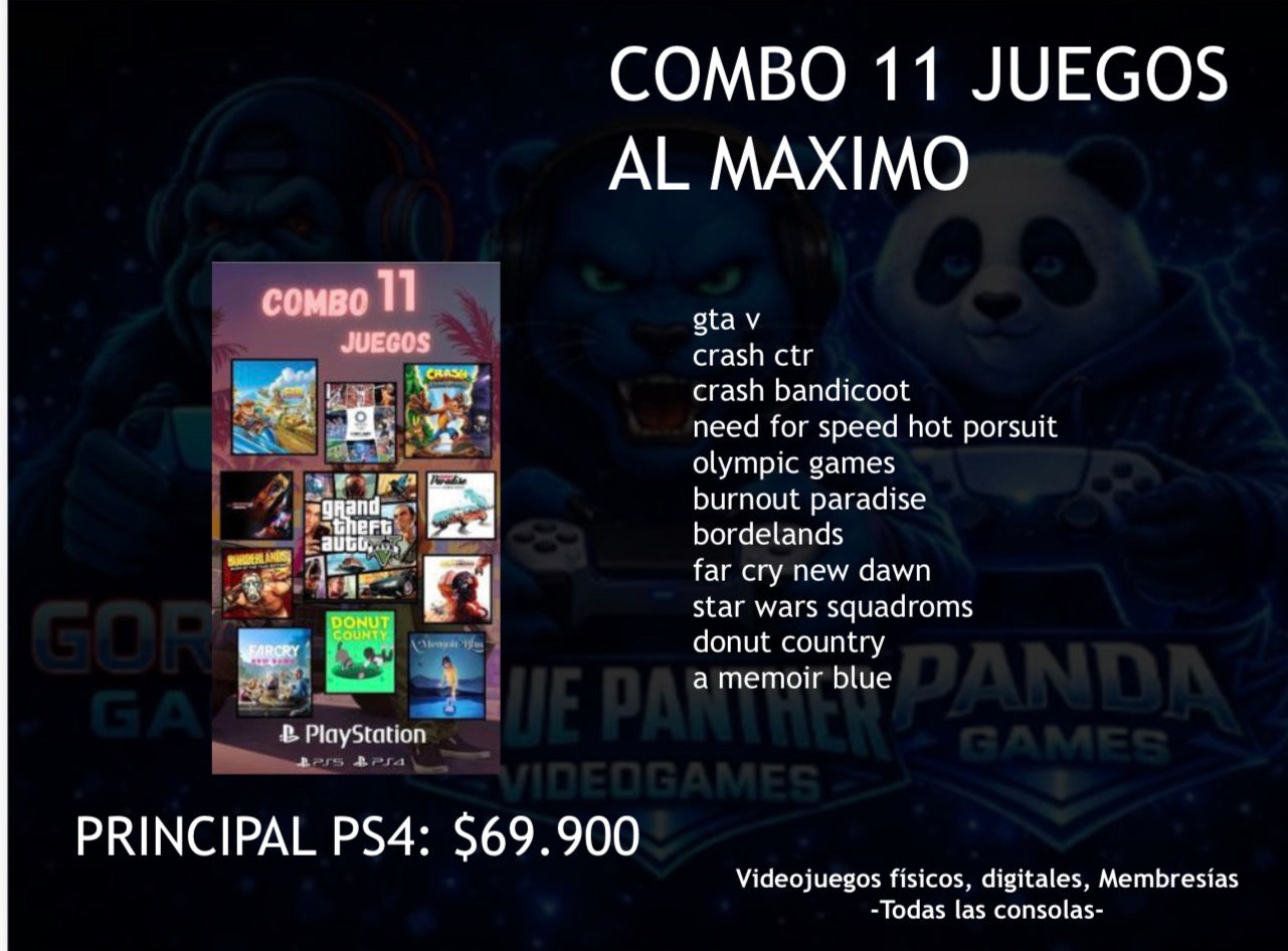 Combo 11 Juegos Al Maximo Digital PS4