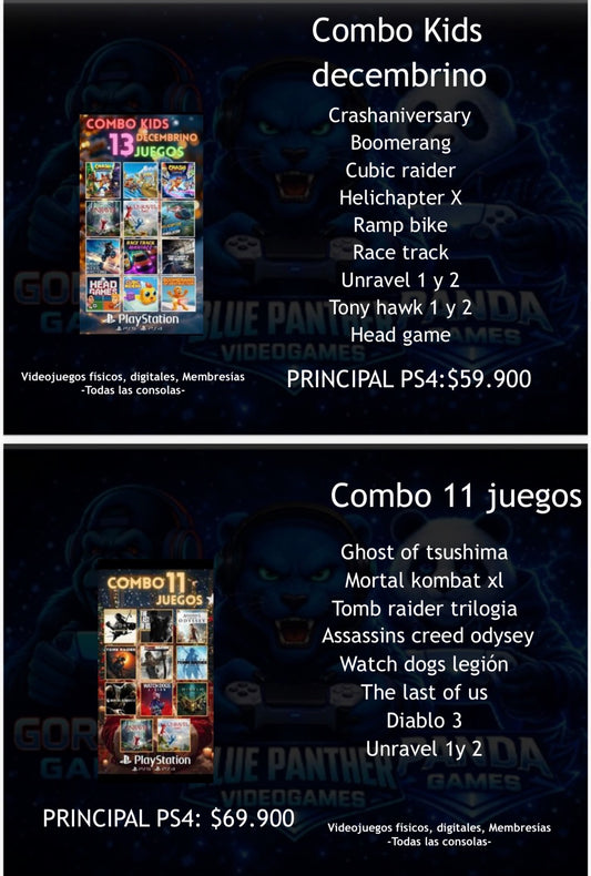 Combos Juegos  Digitales  ps4