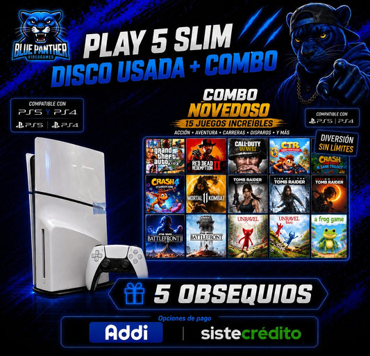 PlayStation 5 Slim Disco Usada con 15juegos y 5 obsequios