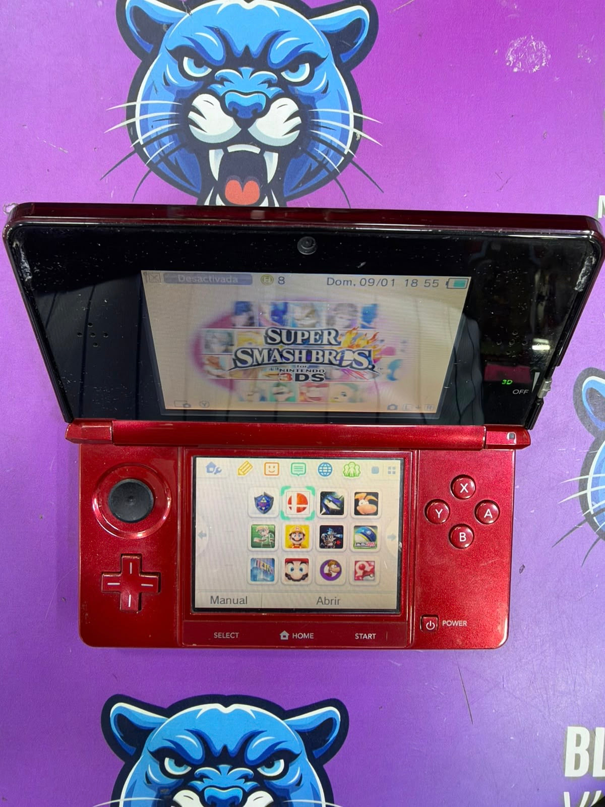 Nintendo 3DS Roja Metálica – Consola Portátil Usada programada