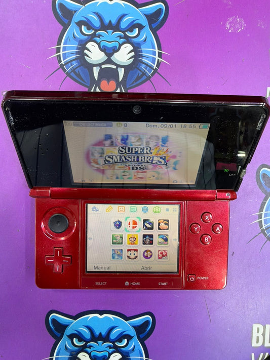 Nintendo 3DS Roja Metálica – Consola Portátil Usada programada