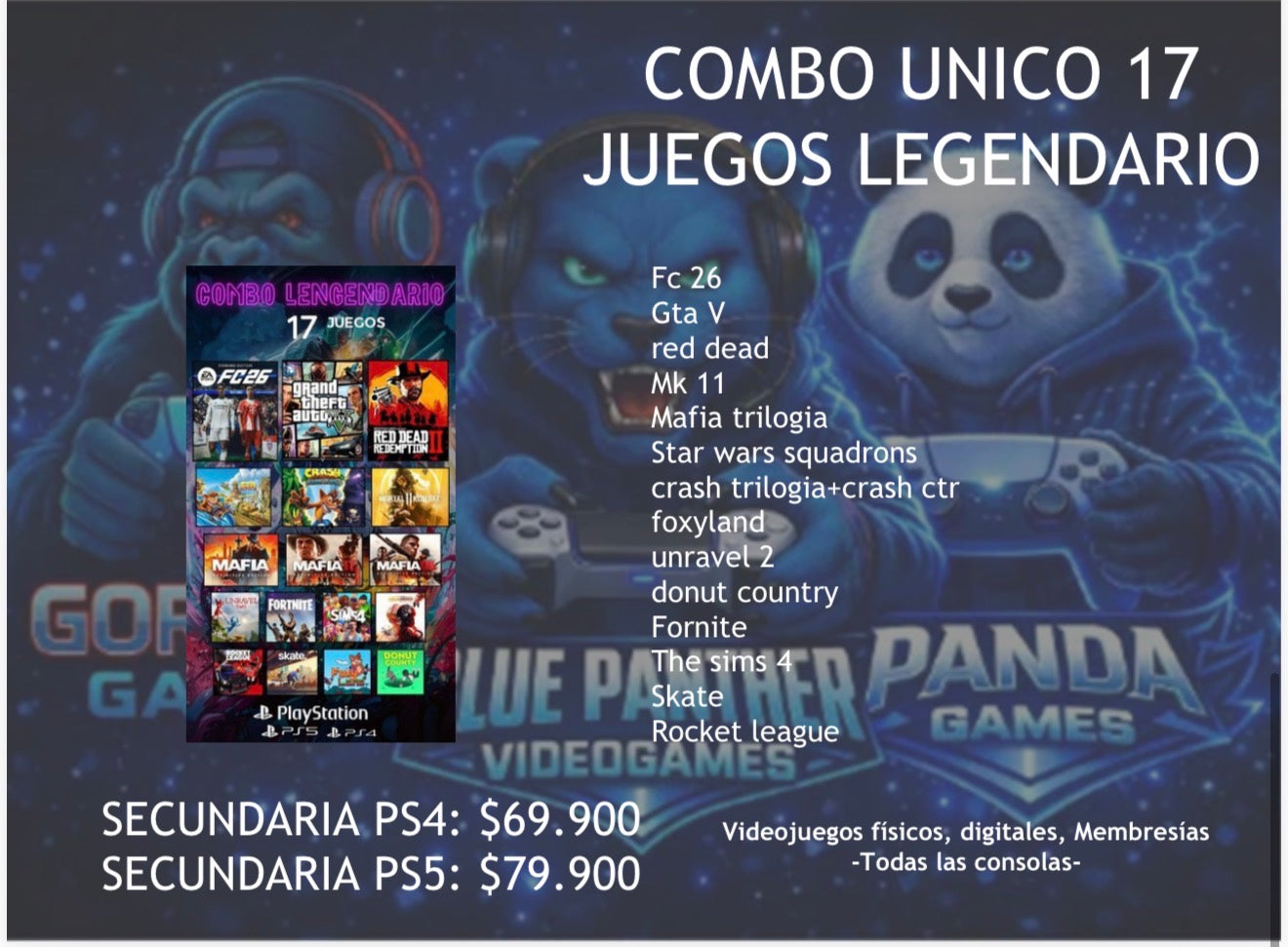 Combo Juegos Digitales Ps5