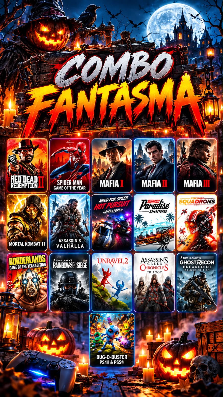 Combo Fantasma – 16 Juegos Digitales para PS4 y PS5