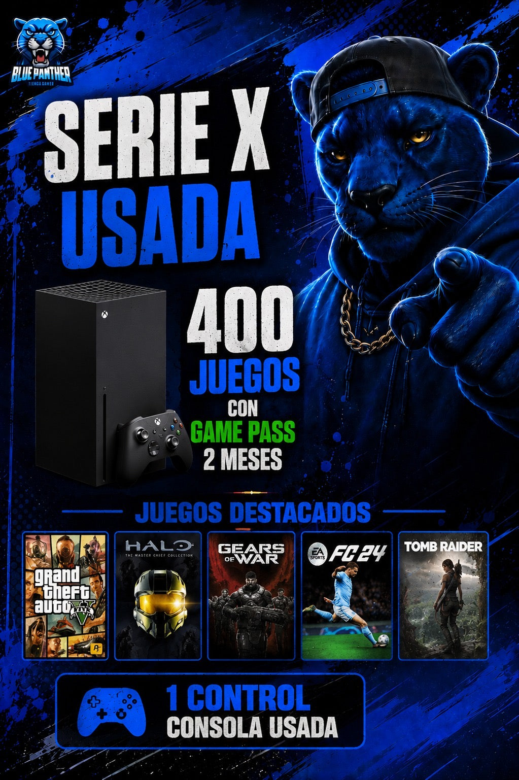 Xbox serie x Usada con 2 Meses de Game pass