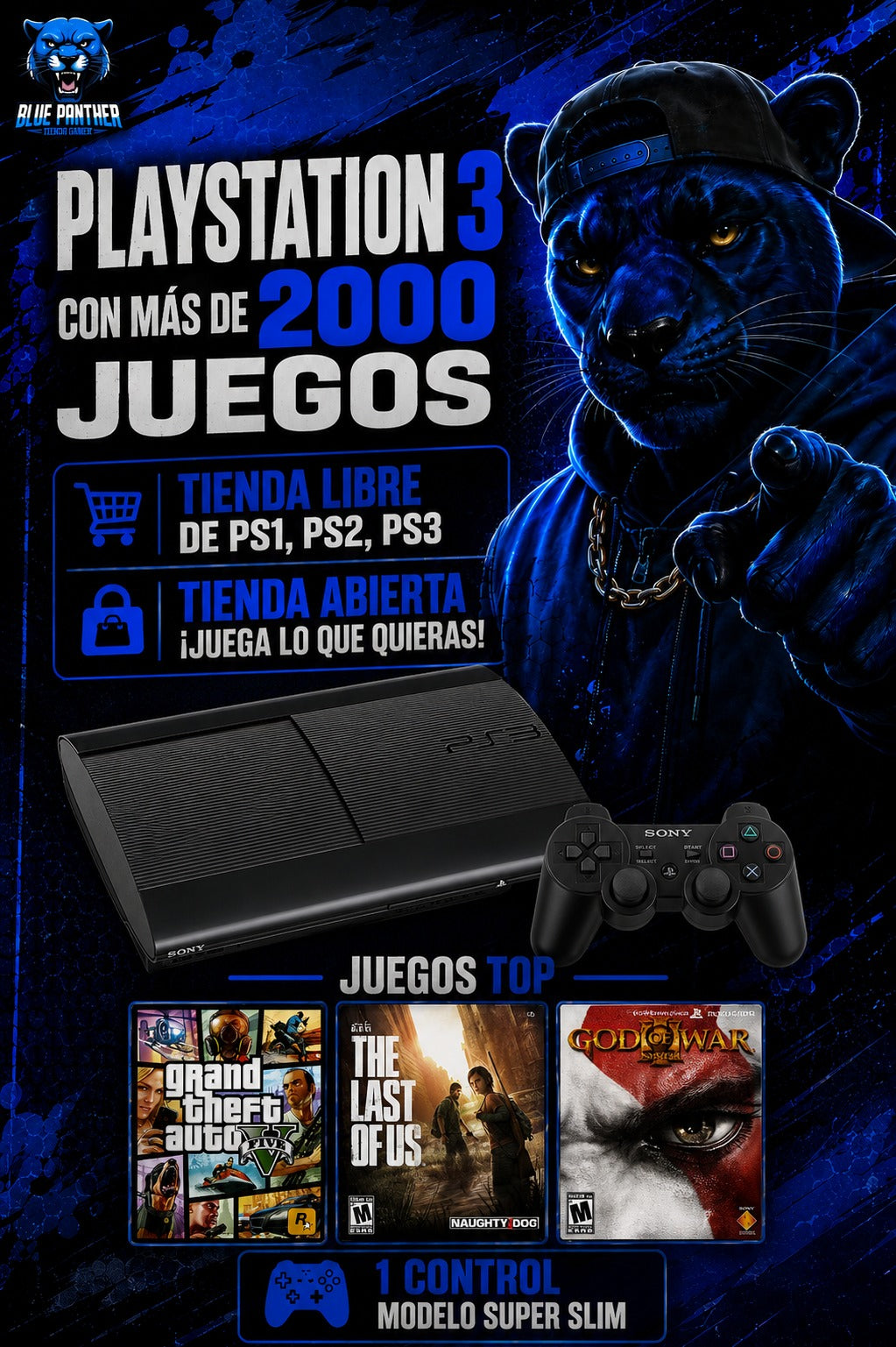 PlayStation 3 con más de 2000 Juegos - usada