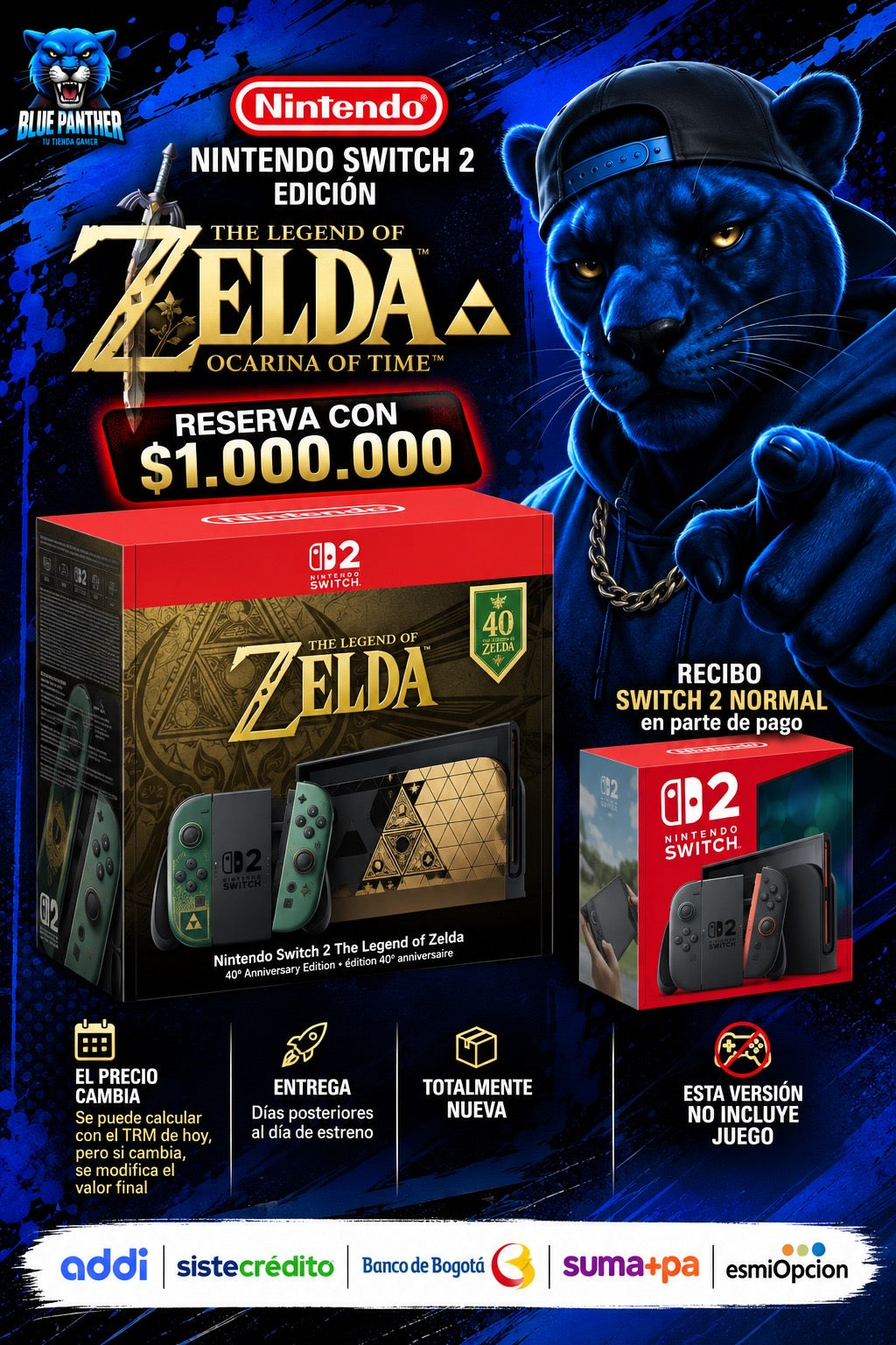 Reserva - Nintendo Switch 2 Edición The Legend of Zelda: Ocarina of Time ( más información leer descripción)