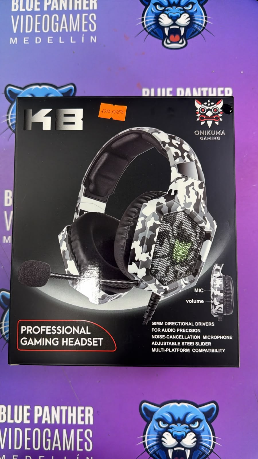Diademas professional gaming headset - blanco militar