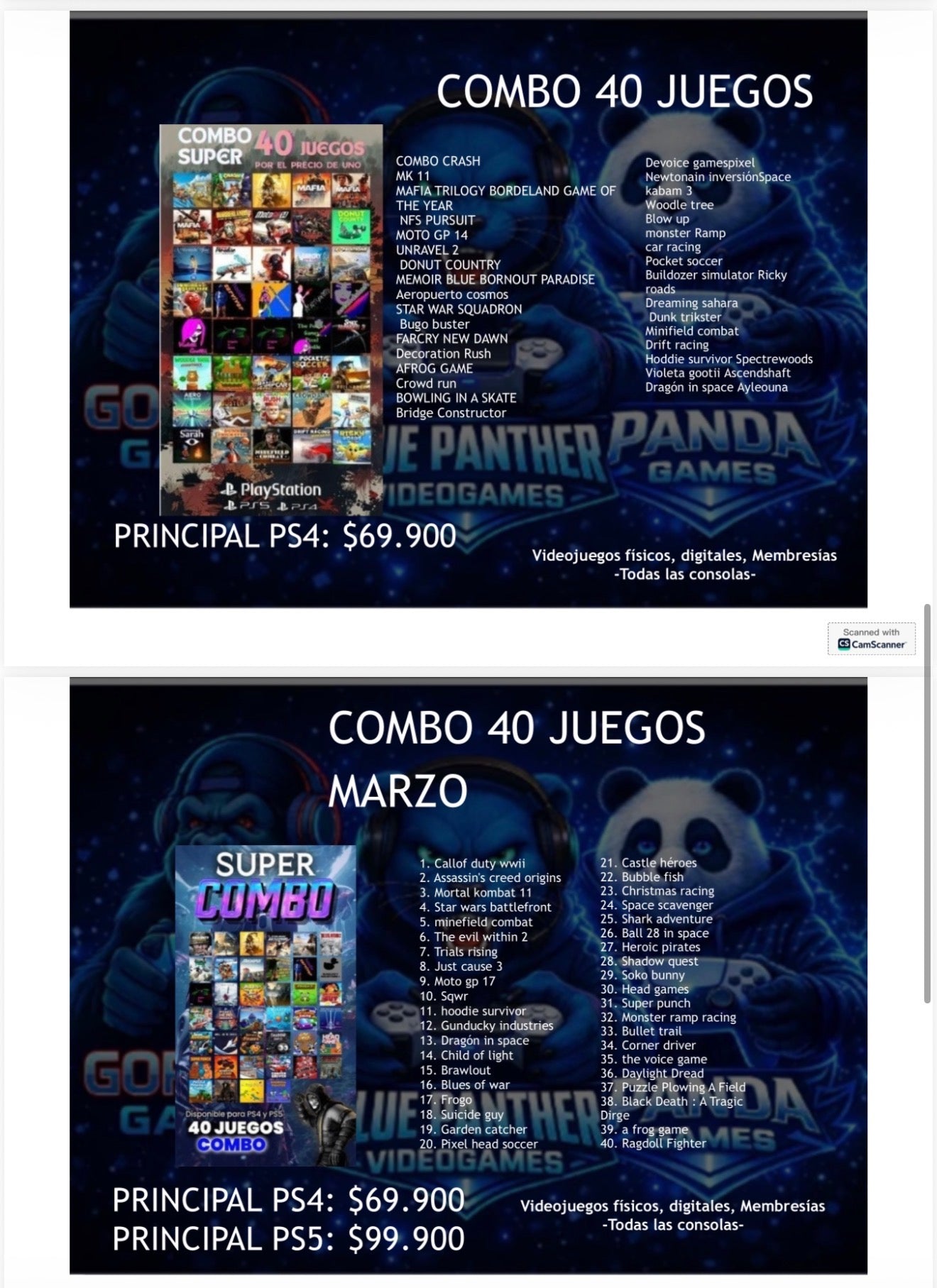 Combos Juegos  Digitales  ps4