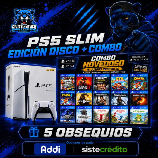 PlayStation 5  Slim Disco — Nueva y Sellada con 15 juegos y 5 obsequios