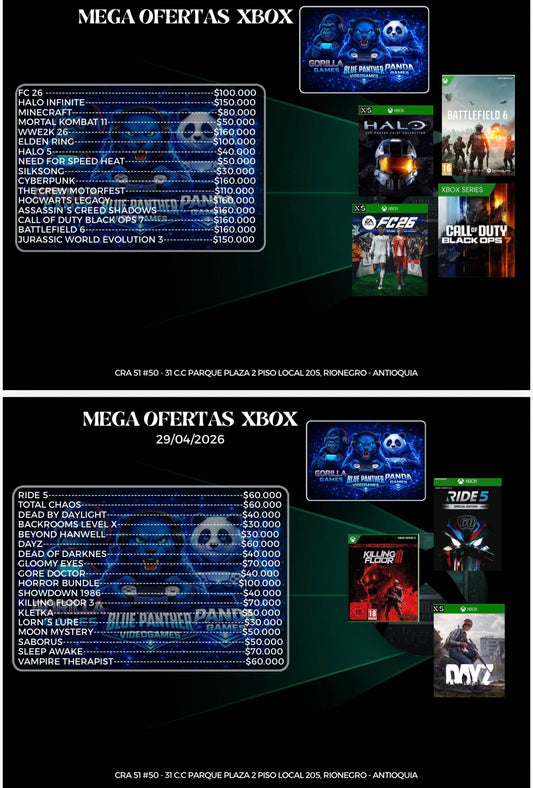 Catálogo juegos digitales Xbox