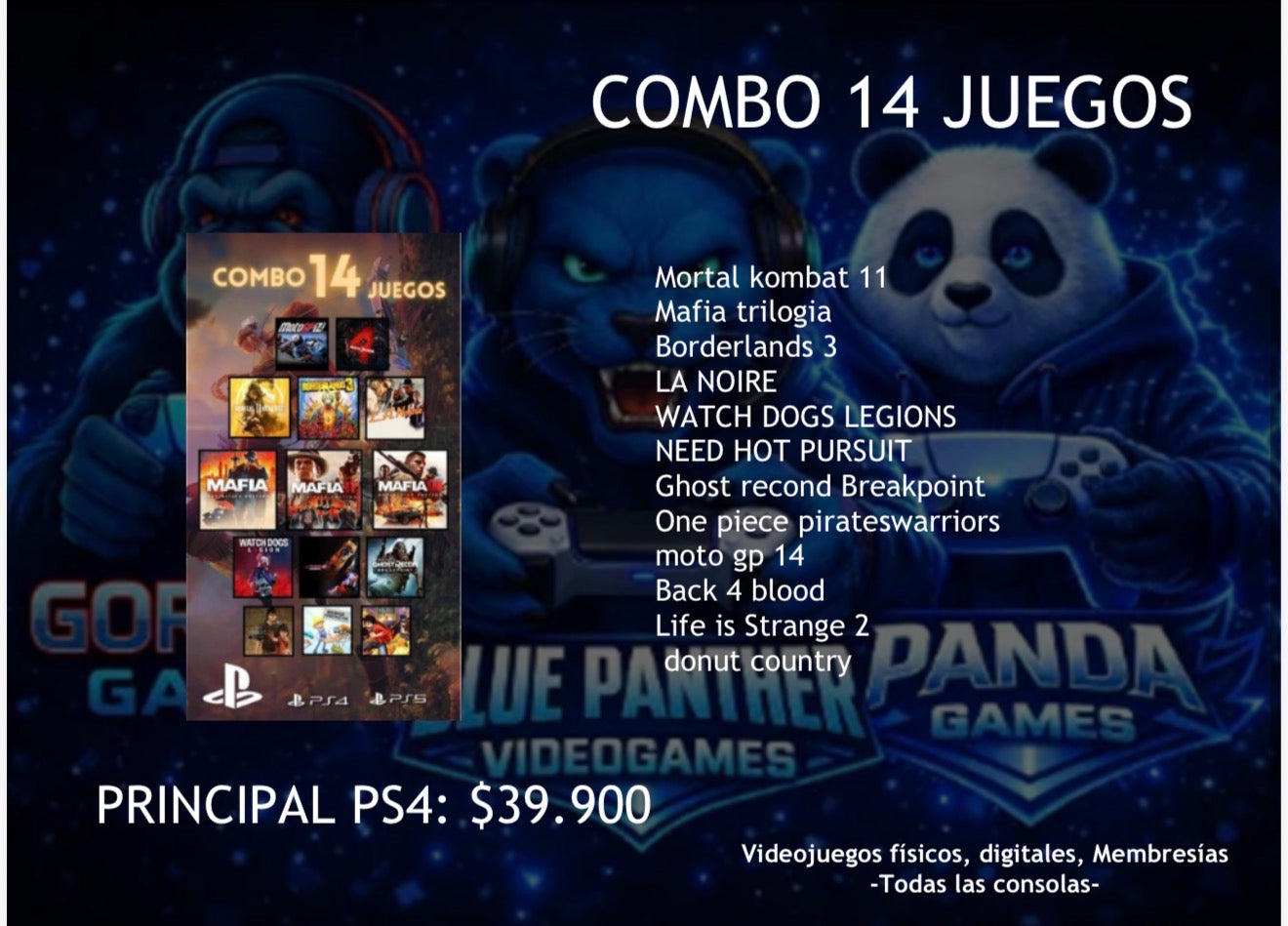 Combos Juegos  Digitales  ps4