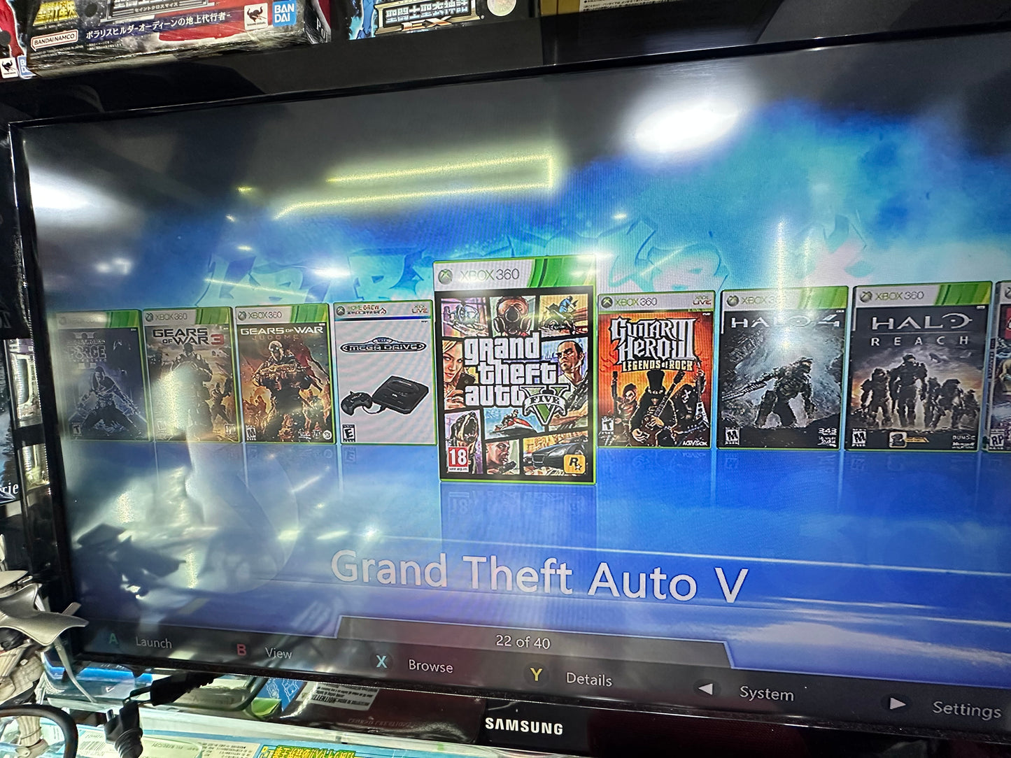 Xbox 360 parche 5 , control, cables, 40 juegos usada