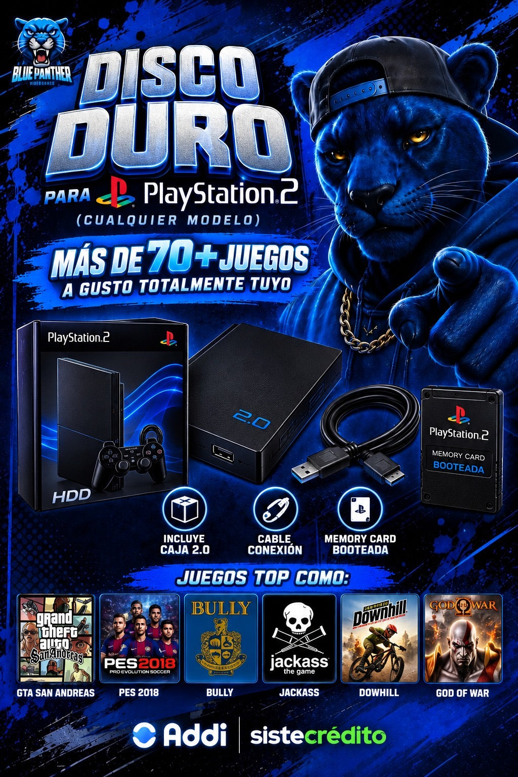 Disco Duro para PlayStation 2 con +70 Juegos – Cualquier Modelo