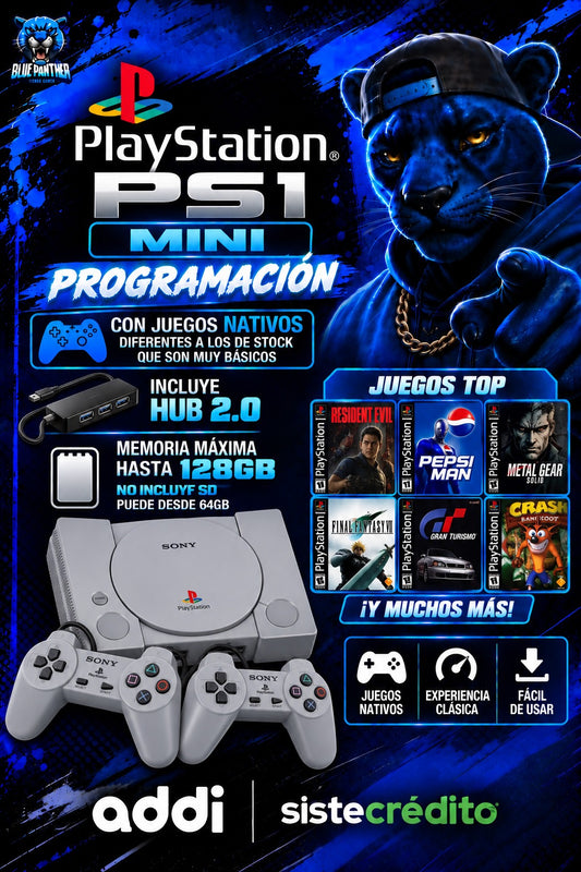 Programación PlayStation PS1 Mini – Juegos Nativos + Hub 2.0