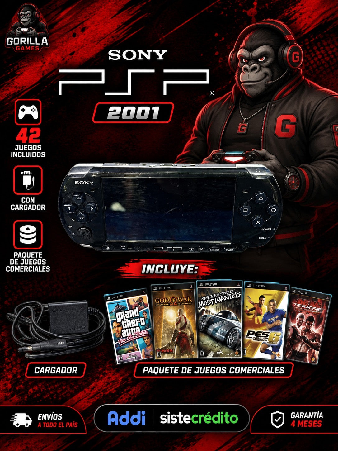 PSP 3001 con 42 juegos