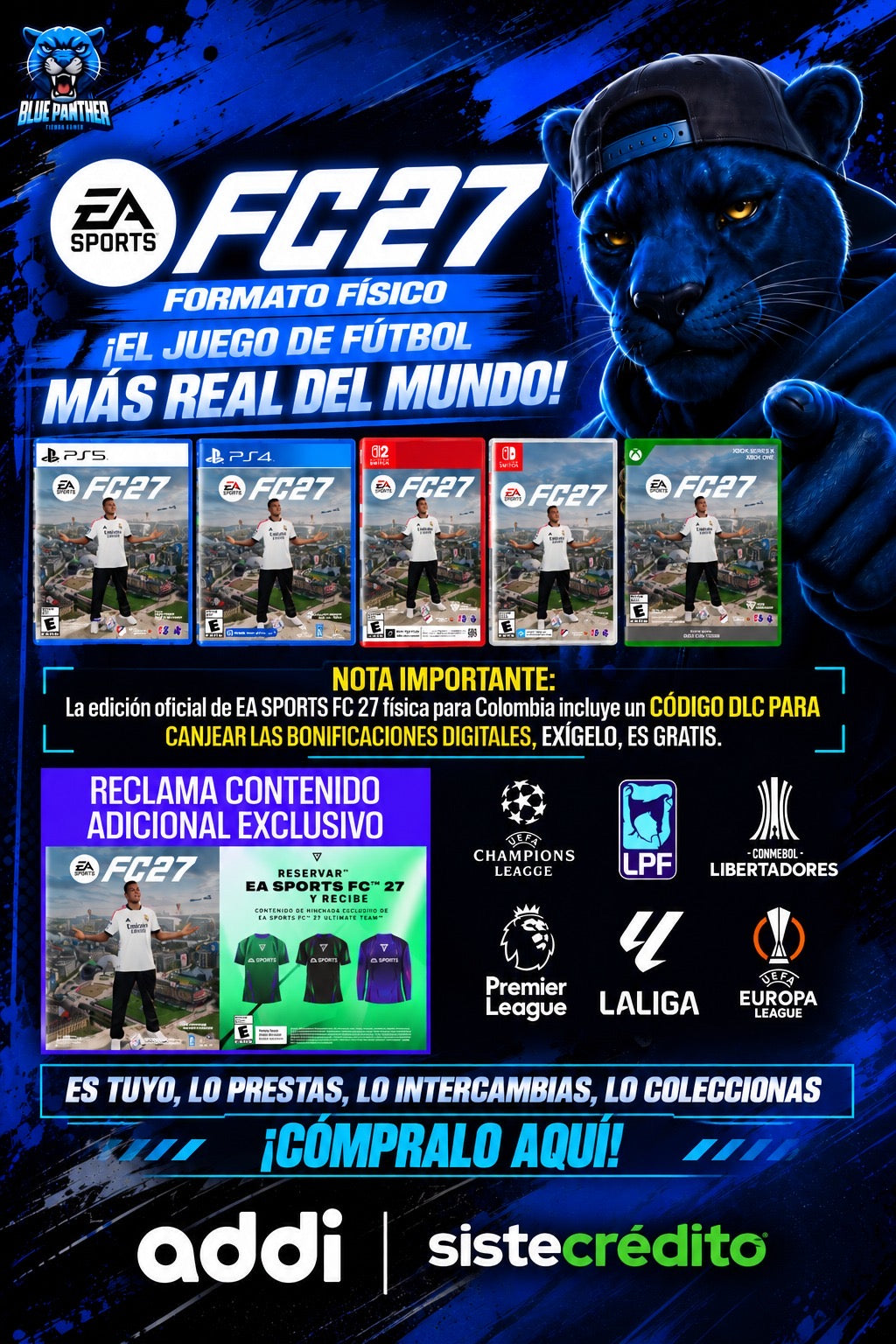 RESERVA FC 27 – FORMATO FÍSICO PS5, PS4, XBOX, SWITCH Y SWITCH 2