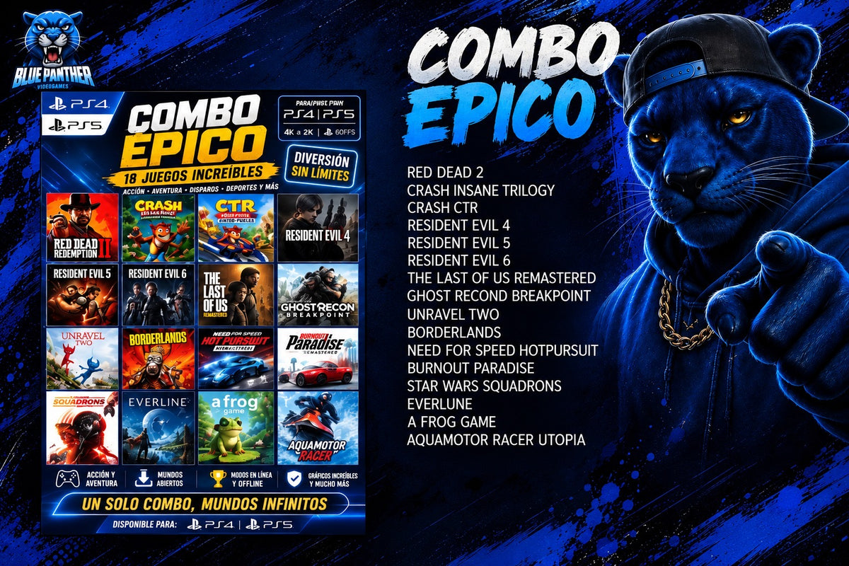 Combo 16 juegos ( Combo Épico) digital principal Ps4