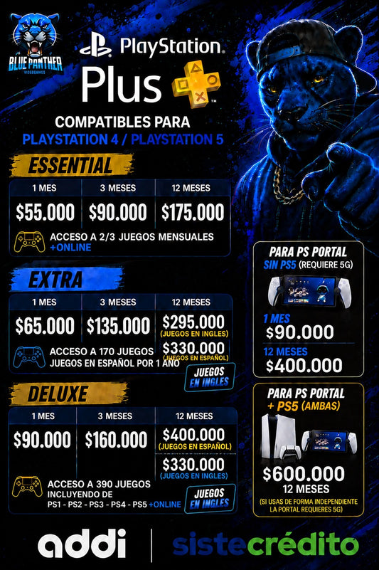 🎮 PlayStation Plus | Suscripciones PS4 y PS5 🔥 ( Todos los valores en la imagen)