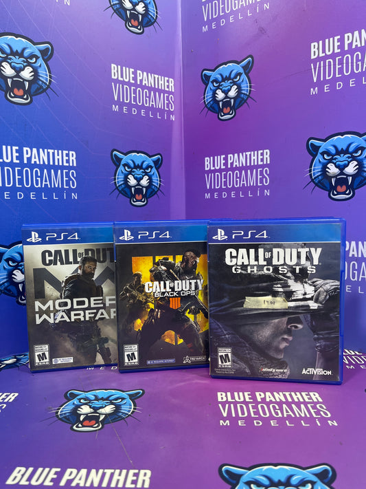 Call Of Duty PS4 ( Ghosts $75.000, Black ops IIII $85.000, Modern Warfare $90.000)