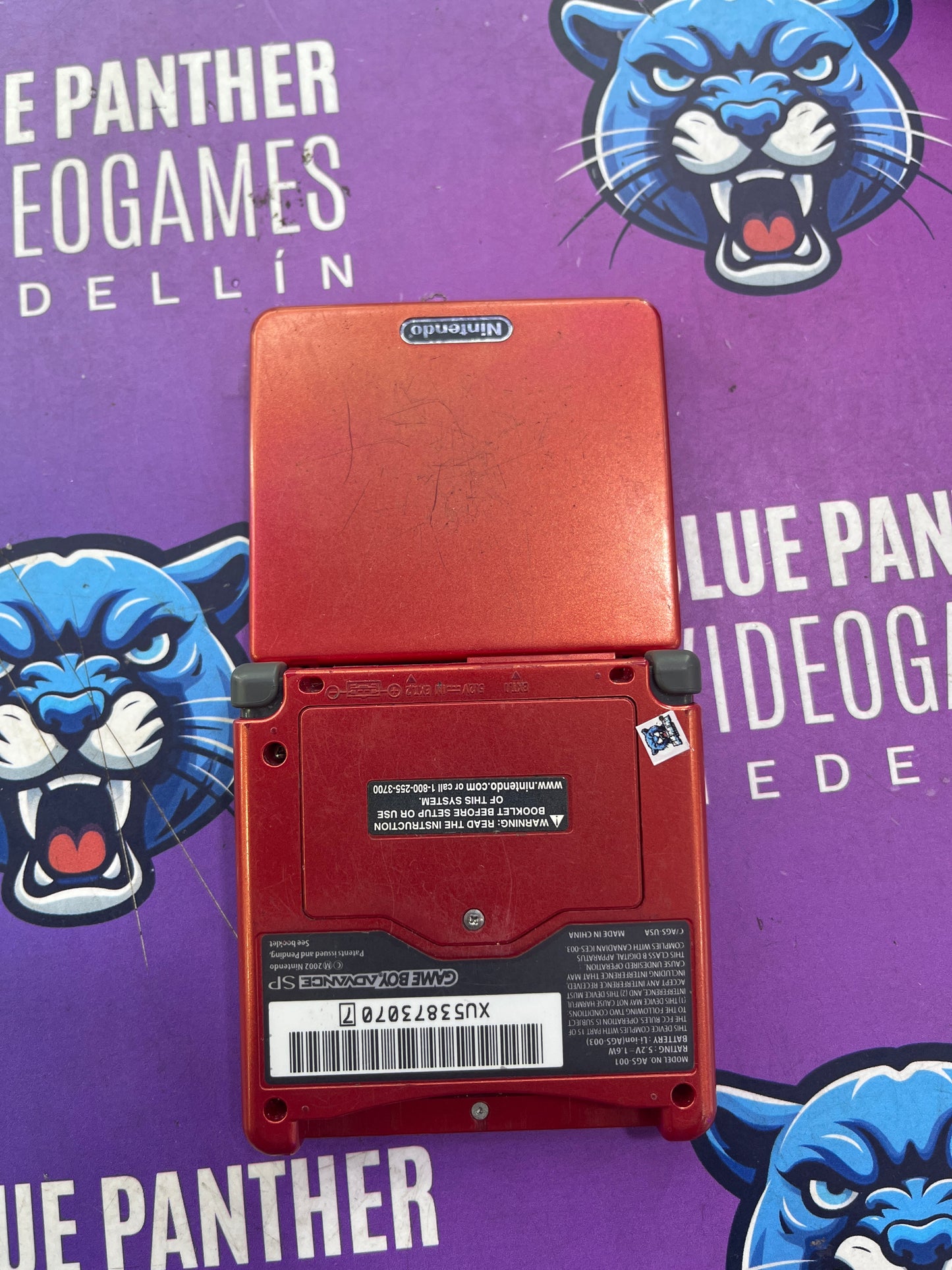 Game Boy Advance SP  001 rojo con cargador