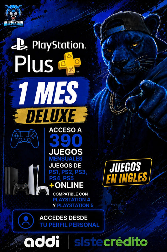 PlayStation Plus 1 Mes Deluxe 390 Juegos + Online | PS4 y PS5 Juegos Inglés