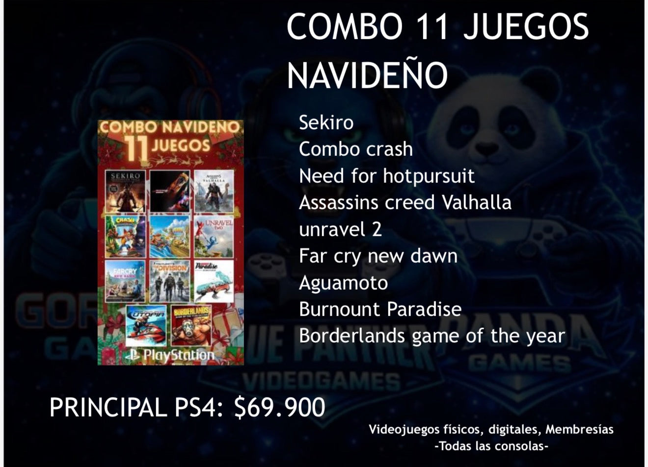 Combo 11 Juegos Navideño Digital PS4