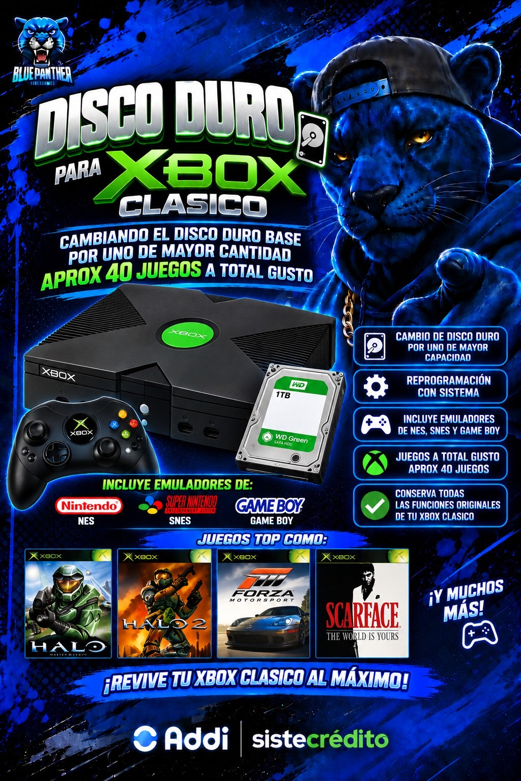 Disco Duro 1TB para Xbox Clásico + 40 Juegos – Programación y Emuladores