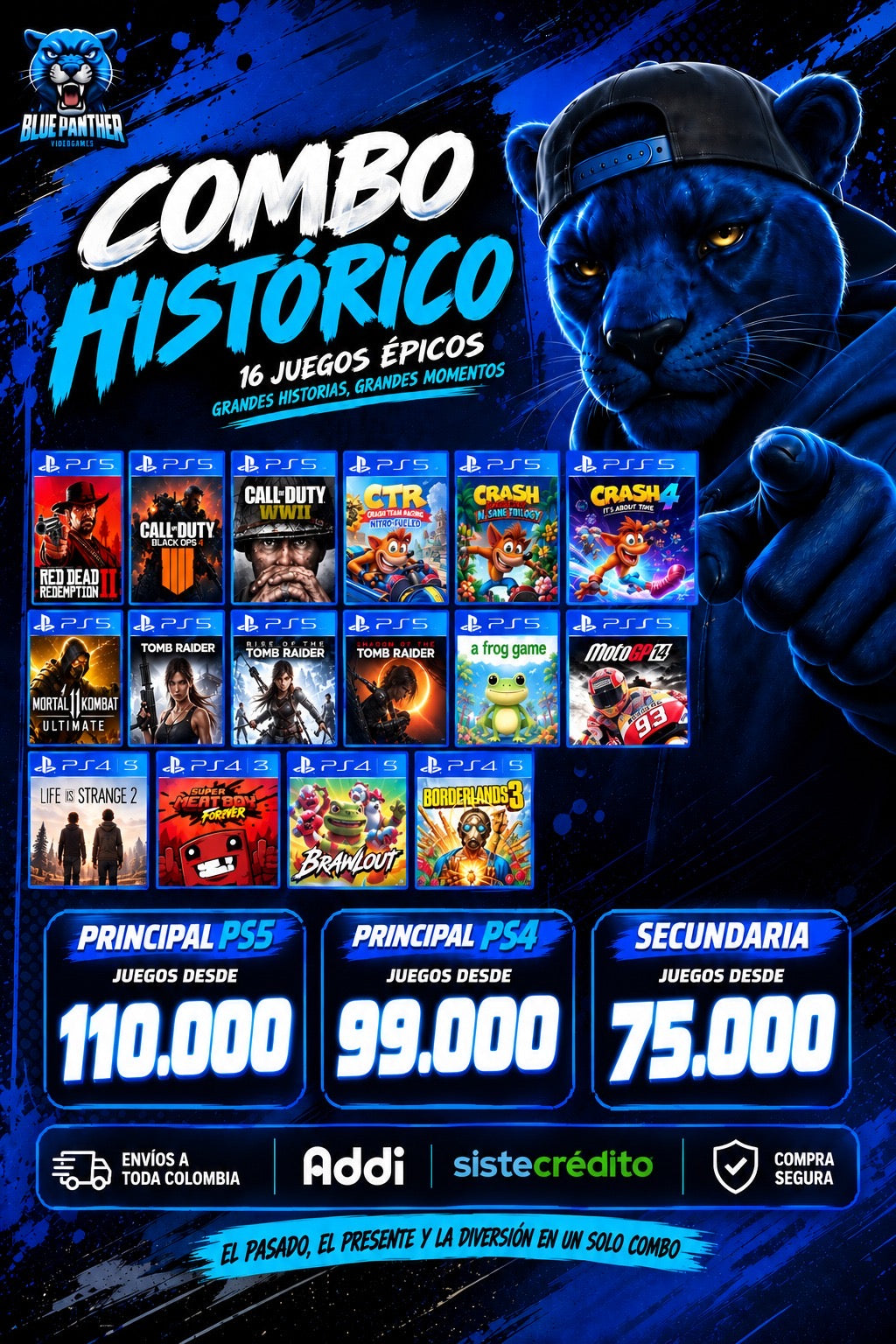 Combo Histórico 16 Juegos Digitales PS5 y PS4 | Principal y Secundaria 🎮