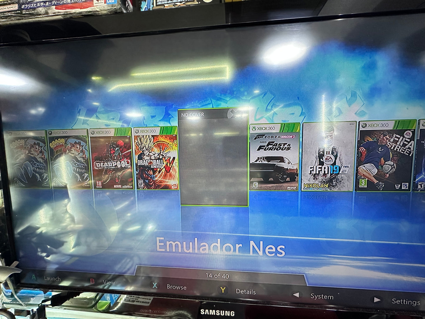 Xbox 360 parche 5 , control, cables, 40 juegos usada