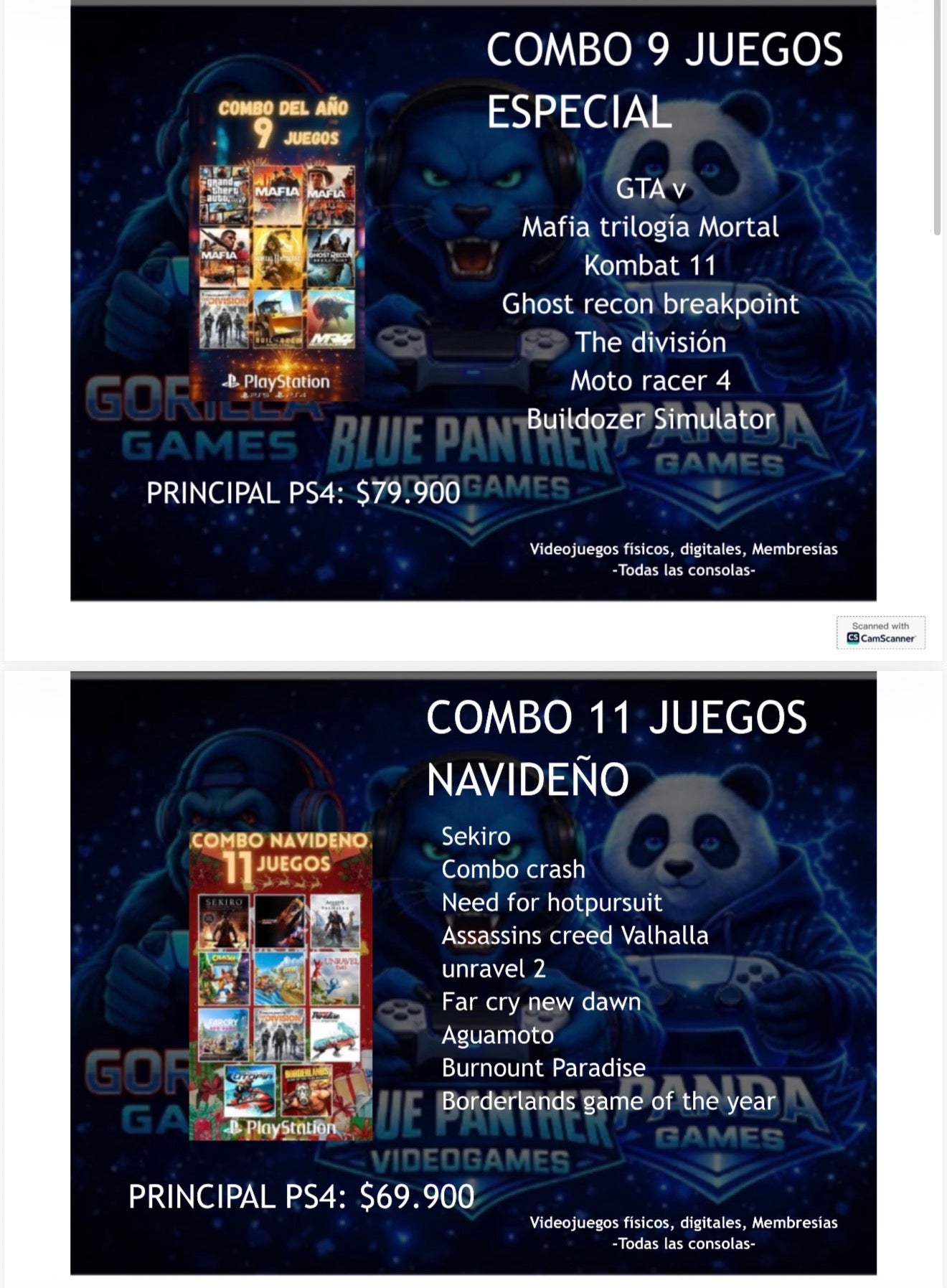 Combos Juegos  Digitales  ps4
