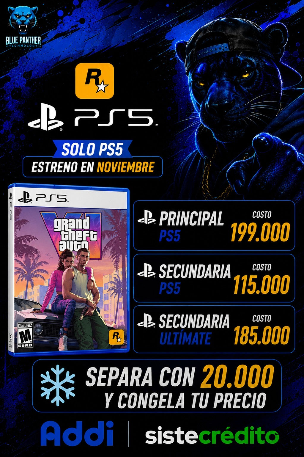Reserva GTA VI - PS5 Estreno Noviembre